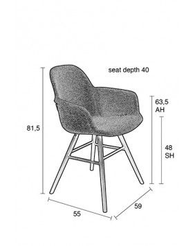 Silla Albert Kuip tapizada Zuiver | Esturri