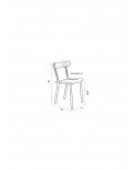 Silla exterior Friday negro (apilable)